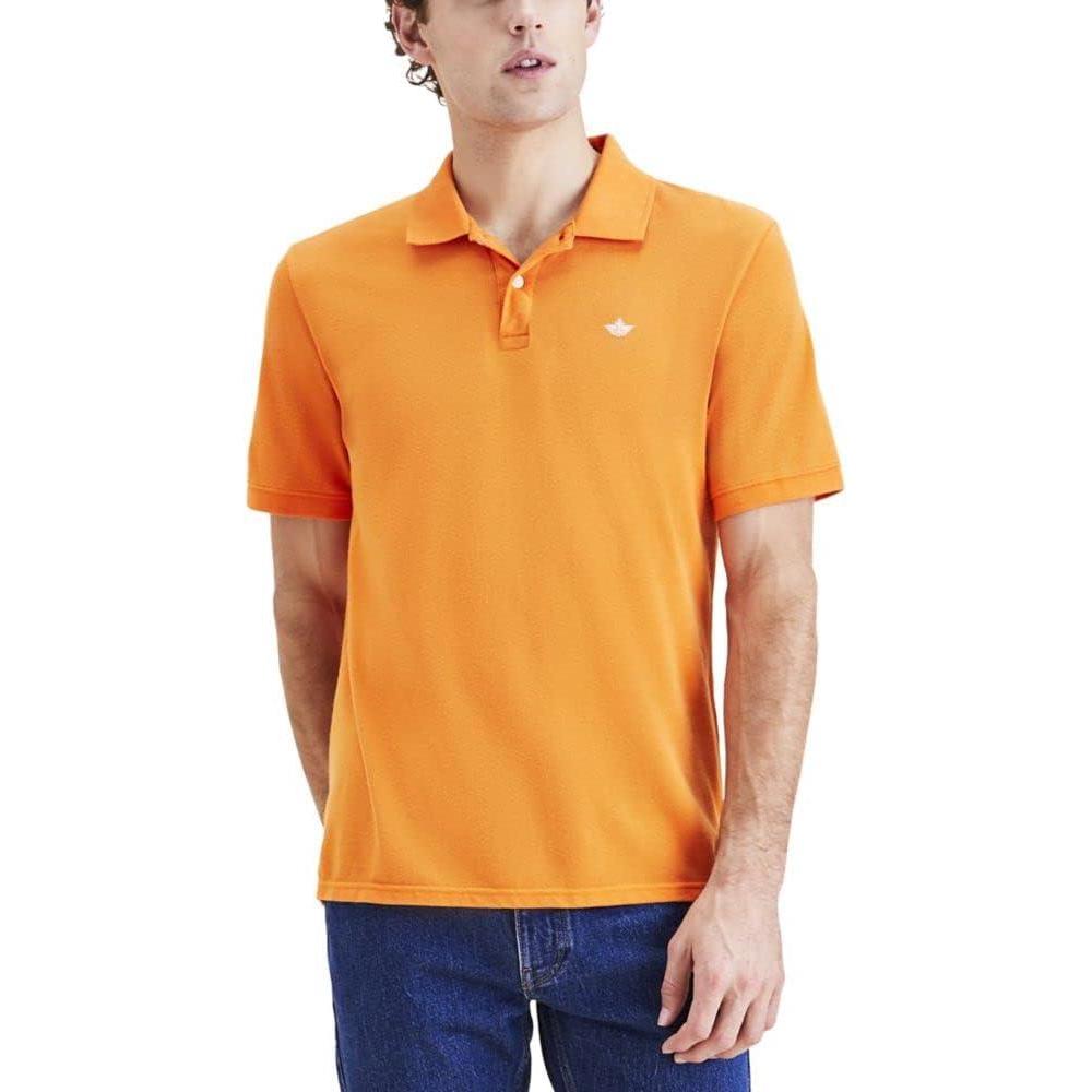 imageSlim Fit Ribbed PoloOrange Ochre