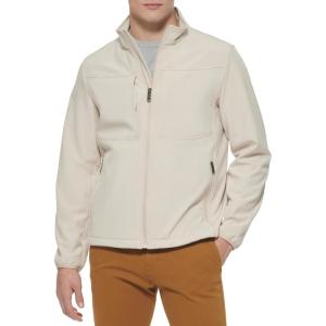 DOCKERS Mens Clean Zip-up Softshell Jacket(Khaki)