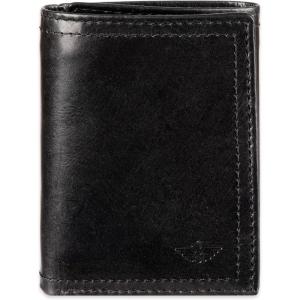 DOCKERS Men’s Extra Capacity Slim Profile Trifold Wallet with Multiple Card Slots and ID Window(Black)