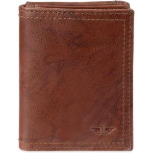 DOCKERS Men’s Extra Capacity Slim Profile Trifold Wallet with Multiple Card Slots and ID Window(Brown Z-Fold)