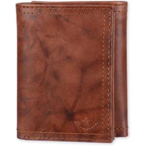DOCKERS Men’s Extra Capacity Slim Profile Trifold Wallet with Multiple Card Slots and ID Window(Brown Zip)