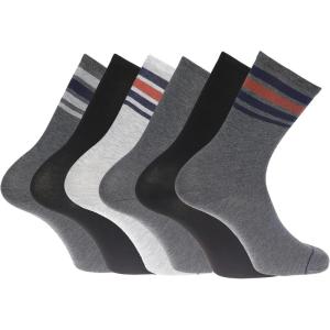 DOCKERS Men’s Performance Socks – 3-Pairs and 6-Pairs Athletic and Dress Crew Socks for Men(Black/Grey Multi (6 Pairs))