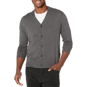 DOCKERS Men’s Regular Fit Long Sleeve Cardigan Sweater(Dark Grey Heather)