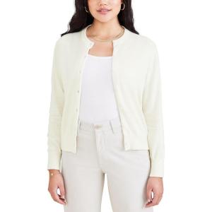 DOCKERS Men’s Regular Fit Long Sleeve Cardigan Sweater(Egret)