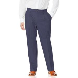 DOCKERS Mens Relaxed Fit Signature Khaki Lux Cotton Stretch Pants – Pleated(Dockers Navy)