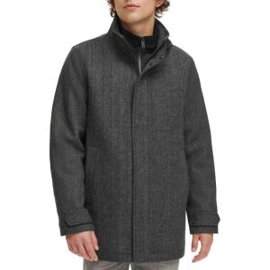 DOCKERS Mens Wool Melton Two Pocket Full Length Duffle Coat(Herringbone)