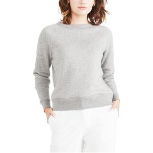 DOCKERS Women’s Classic Fit Brushed Terry Icon Sweatshirt(Heather Grey)