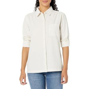 DOCKERS Womens Regular Favorite Long Sleeve Collared Shirt(Ava Sahara Khaki (Poplin))