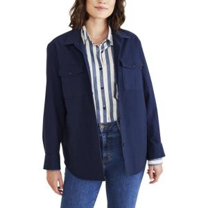DOCKERS Womens Relaxed Fit Long Sleeve Shirt Jacket(Navy Blazer (Canvas))