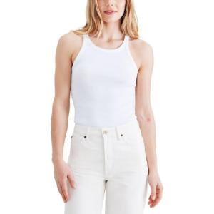 DOCKERS Women’s Slim Favorite Knit Tank Top Shirt(Lucent White (Rib))