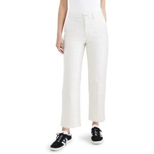 DOCKERS Womens Straight Fit High Rise Weekend Chino Pants(Sahara Khaki – Mendocino Stripe)
