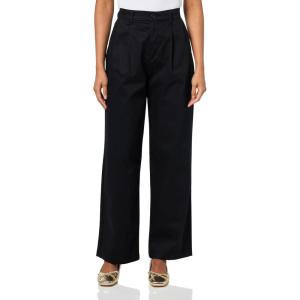 DOCKERS Womens Women’s Signature Pleated Khaki High Wide with Stain Defender®(Beautiful Black)