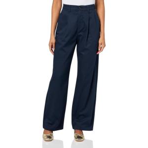 DOCKERS Womens Women’s Signature Pleated Khaki High Wide with Stain Defender®(Navy Blazer)