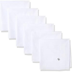 DOCKERS mens Cotton Handkerchiefs Gift Set Fashion and Classic(Letter R)