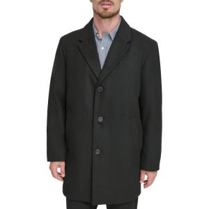 DOCKERS mens Henry Wool Blend Top Coat (Regular and Big & Tall Sizes)(Black (Without Bib))