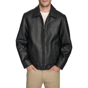 DOCKERS mens James Faux Leather Jacket (Regular, Big & Tall Sizes)(Black)
