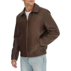DOCKERS mens James Faux Leather Jacket (Regular, Big & Tall Sizes)(Brown)