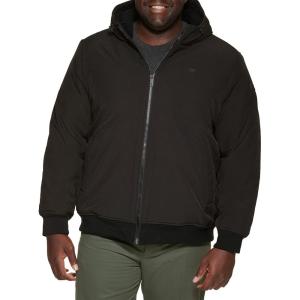 DOCKERS mens Softshell Sherpa Lined Bomber Jacket (Standard and Big & Tall)(Black)