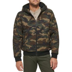 DOCKERS mens Softshell Sherpa Lined Bomber Jacket (Standard and Big & Tall)(Camouflage)