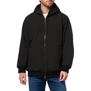 DOCKERS mens Softshell Sherpa Lined Bomber Jacket (Standard and Big & Tall)(Deep Black)
