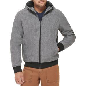 DOCKERS mens Softshell Sherpa Lined Bomber Jacket (Standard and Big & Tall)(Heather Grey)