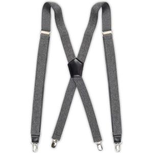 DOCKERS mens Solid Suspender(Textured Gray)