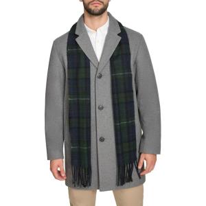 DOCKERS mens The Henry Wool Blend Top Coat(Light Grey With Scarf)