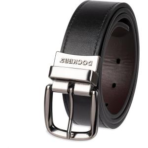Dockers Men’s 2-in-1 Reversible Everyday Casual Versatile Belt (Regular and Big & Tall Sizing)(Black/Brown Stitch)