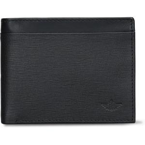 Dockers Men’s Bifold Leather Wallet – Thin Slimfold RFID Blocking Security Smart Extra Capacity(Black Emboss Logo)