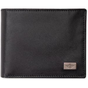 Dockers Men’s Bifold Leather Wallet – Thin Slimfold RFID Blocking Security Smart Extra Capacity(Black Ornament)