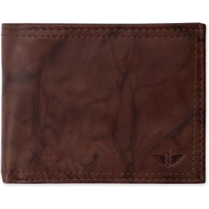 Dockers Men’s Bifold Leather Wallet – Thin Slimfold RFID Blocking Security Smart Extra Capacity(Brown Crunch)