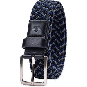 Dockers Men’s Casual Everyday Braided Fabric Fully Adjustable Web Belt(Black/Grey/Navy)