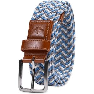 Dockers Men’s Casual Everyday Braided Fabric Fully Adjustable Web Belt(Egret/Wheat/Grey)