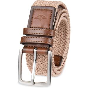 Dockers Men’s Casual Everyday Braided Fabric Fully Adjustable Web Belt(Khaki)