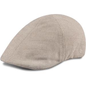 Dockers Men’s Ivy Newsboy Hat(Khaki Microcheck)