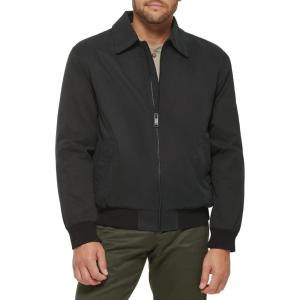 Dockers Men’s Microtwill Golf Bomber Jacket(Black Filled)