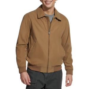 Dockers Men’s Microtwill Golf Bomber Jacket(Brown Unfilled)