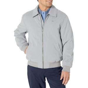 Dockers Men’s Microtwill Golf Bomber Jacket(Grey Filled)