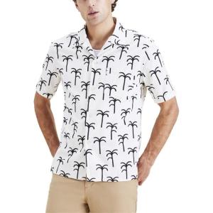 Dockers Men’s Regular Fit Short Sleeve Camp Collar Shirt(Egret Cream – Palma Real Print (Seersucker))