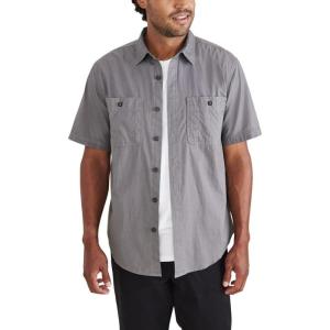 Dockers Men’s Regular Fit Short Sleeve Utility Shirt(Car Park Grey – Solid (Rip Stop))