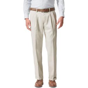 Dockers Mens Relaxed Fit Comfort Khaki Pants – Pleated(Porcelain Khaki)