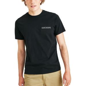 Dockers Men’s Slim Fit Short Sleeve Graphic Tee Shirt – Legacy (Standard and Big & Tall)(Black)