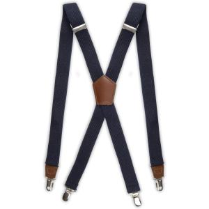 Dockers Men’s Solid Suspender(Textured Navy)