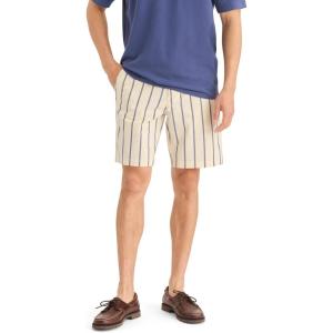 Dockers Men’s Straight Fit Supreme Flex Ultimate 9.5″ Shorts(Parkfield Buttercream Blue Stripe)