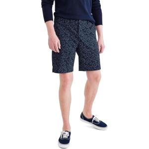 Dockers Men’s Straight Fit Supreme Flex Ultimate 9.5″ Shorts(Skipper Navy Blazer Floral)