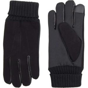 Dockers Men’s Warm Fabric Winter Gloves with Smartphone Touchscreen Capability(Black Casual)
