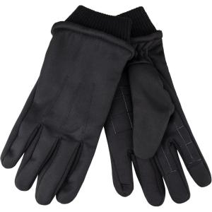 Dockers Men’s Warm Fabric Winter Gloves with Smartphone Touchscreen Capability(Black Mixed Media)