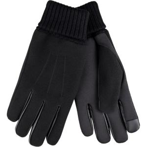 Dockers Men’s Warm Fabric Winter Gloves with Smartphone Touchscreen Capability(Black Wool)