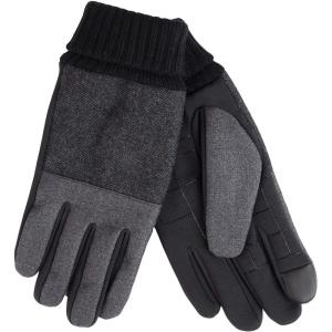Dockers Men’s Warm Fabric Winter Gloves with Smartphone Touchscreen Capability(Charcoal Plaid)