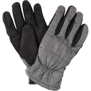 Dockers Men’s Warm Fabric Winter Gloves with Smartphone Touchscreen Capability(Light Charcoal Quilted)